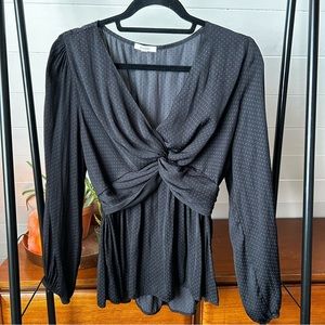 Silky Feel Black Blouse
